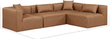 Cube Brown Vegan Leather Modular Sectional 668Brown-Sec4B Meridian Furniture