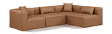 Cube Brown Vegan Leather Modular Sectional 668Brown-Sec4B Meridian Furniture