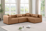 Cube Brown Vegan Leather Modular Sectional 668Brown-Sec4B Meridian Furniture