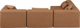 Cube Brown Vegan Leather Modular Sectional 668Brown-Sec4B Meridian Furniture