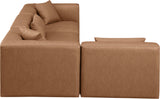 Cube Brown Vegan Leather Modular Sectional 668Brown-Sec4B Meridian Furniture