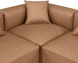 Cube Brown Vegan Leather Modular Sectional 668Brown-Sec4B Meridian Furniture