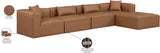 Cube Brown Vegan Leather Modular Sectional 668Brown-Sec5A Meridian Furniture