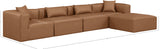 Cube Brown Vegan Leather Modular Sectional 668Brown-Sec5A Meridian Furniture