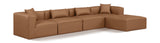 Cube Brown Vegan Leather Modular Sectional 668Brown-Sec5A Meridian Furniture