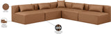 Cube Brown Vegan Leather Modular Sectional 668Brown-Sec5B Meridian Furniture