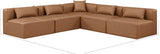 Cube Brown Vegan Leather Modular Sectional 668Brown-Sec5B Meridian Furniture