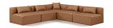 Cube Brown Vegan Leather Modular Sectional 668Brown-Sec5B Meridian Furniture