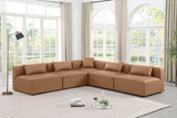 Cube Brown Vegan Leather Modular Sectional 668Brown-Sec5B Meridian Furniture