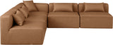 Cube Brown Vegan Leather Modular Sectional 668Brown-Sec5B Meridian Furniture