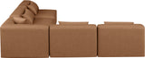 Cube Brown Vegan Leather Modular Sectional 668Brown-Sec5B Meridian Furniture