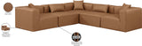 Cube Brown Vegan Leather Modular Sectional 668Brown-Sec5C Meridian Furniture