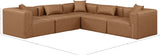 Cube Brown Vegan Leather Modular Sectional 668Brown-Sec5C Meridian Furniture