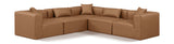 Cube Brown Vegan Leather Modular Sectional 668Brown-Sec5C Meridian Furniture