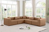 Cube Brown Vegan Leather Modular Sectional 668Brown-Sec5C Meridian Furniture