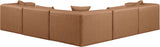 Cube Brown Vegan Leather Modular Sectional 668Brown-Sec5C Meridian Furniture