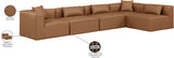 Cube Brown Vegan Leather Modular Sectional 668Brown-Sec5D Meridian Furniture