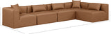 Cube Brown Vegan Leather Modular Sectional 668Brown-Sec5D Meridian Furniture