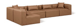 Cube Brown Vegan Leather Modular Sectional 668Brown-Sec5D Meridian Furniture