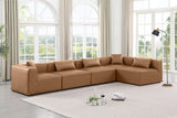 Cube Brown Vegan Leather Modular Sectional 668Brown-Sec5D Meridian Furniture