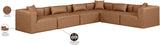 Cube Brown Vegan Leather Modular Sectional 668Brown-Sec6A Meridian Furniture