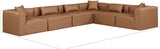 Cube Brown Vegan Leather Modular Sectional 668Brown-Sec6A Meridian Furniture