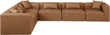 Cube Brown Vegan Leather Modular Sectional 668Brown-Sec6A Meridian Furniture