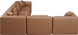 Cube Brown Vegan Leather Modular Sectional 668Brown-Sec6A Meridian Furniture