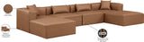 Cube Brown Vegan Leather Modular Sectional 668Brown-Sec6B Meridian Furniture