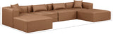 Cube Brown Vegan Leather Modular Sectional 668Brown-Sec6B Meridian Furniture