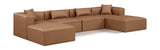 Cube Brown Vegan Leather Modular Sectional 668Brown-Sec6B Meridian Furniture