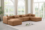 Cube Brown Vegan Leather Modular Sectional 668Brown-Sec6B Meridian Furniture