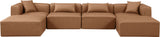 Cube Brown Vegan Leather Modular Sectional 668Brown-Sec6B Meridian Furniture