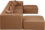 Cube Brown Vegan Leather Modular Sectional 668Brown-Sec6B Meridian Furniture