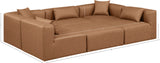 Cube Brown Vegan Leather Modular Sectional 668Brown-Sec6C Meridian Furniture