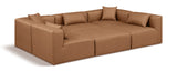 Cube Brown Vegan Leather Modular Sectional 668Brown-Sec6C Meridian Furniture