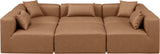 Cube Brown Vegan Leather Modular Sectional 668Brown-Sec6C Meridian Furniture