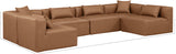 Cube Brown Vegan Leather Modular Sectional 668Brown-Sec6D Meridian Furniture