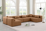 Cube Brown Vegan Leather Modular Sectional 668Brown-Sec6D Meridian Furniture