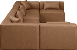 Cube Brown Vegan Leather Modular Sectional 668Brown-Sec6D Meridian Furniture