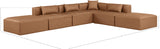 Cube Brown Vegan Leather Modular Sectional 668Brown-Sec6E Meridian Furniture