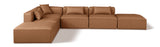 Cube Brown Vegan Leather Modular Sectional 668Brown-Sec6E Meridian Furniture