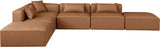 Cube Brown Vegan Leather Modular Sectional 668Brown-Sec6E Meridian Furniture