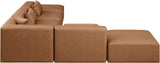 Cube Brown Vegan Leather Modular Sectional 668Brown-Sec6E Meridian Furniture