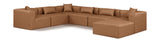 Cube Brown Vegan Leather Modular Sectional 668Brown-Sec7A Meridian Furniture