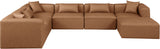 Cube Brown Vegan Leather Modular Sectional 668Brown-Sec7A Meridian Furniture