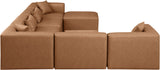 Cube Brown Vegan Leather Modular Sectional 668Brown-Sec7A Meridian Furniture