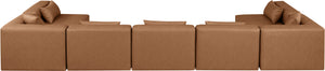 Cube Brown Vegan Leather Modular Sectional 668Brown-Sec7B Meridian Furniture
