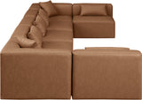 Cube Brown Vegan Leather Modular Sectional 668Brown-Sec7B Meridian Furniture