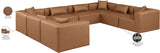 Cube Brown Vegan Leather Modular Sectional 668Brown-Sec8A Meridian Furniture